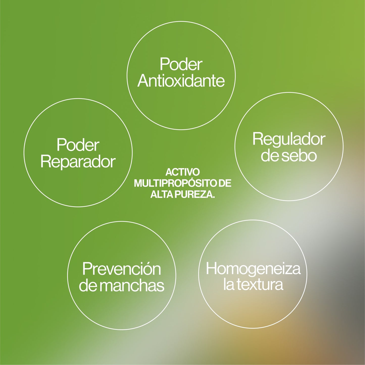 Booster niaci, con activo multipropósito de alta pureza.